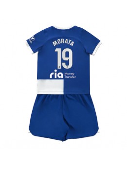 Atletico Madrid Alvaro Morata #19 Auswärts Trikotsatz für Kinder 2023-24 Kurzarm (+ Kurze Hosen)